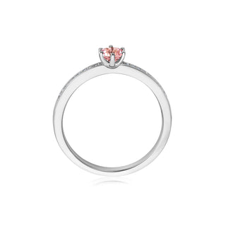 Ring mit Morganit und Brillanten in Weißgold – Seitenansicht