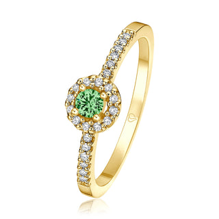 Schmuckring Darling mit Chrom Turmalin und Brillanten in Gelbgold