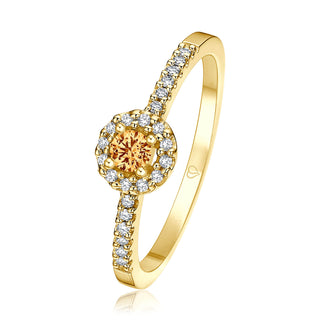 Schmuckring Darling mit Citrin und Brillanten in Gelbgold