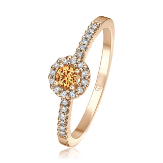 Schmuckring Darling mit Citrin und Brillanten in Roségold