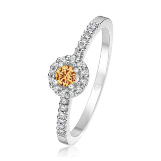 Schmuckring Darling mit Citrin und Brillanten in Weißgold