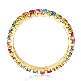 Vorsteckring Your Passion Color mit Saphiren in Gelbgold – Seitenansicht